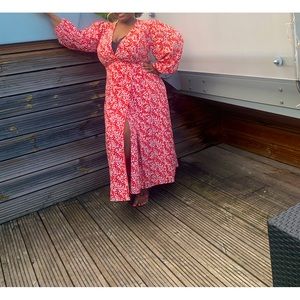 Wrap dress from Glamorous curve. I got it from ASOS.